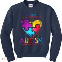 It's Okay To Be Different Autism Awareness Month1 Kids Sweatshirt thumb 0