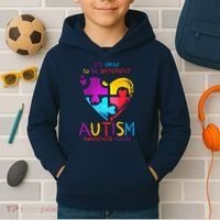 It's Okay To Be Different Autism Awareness Month1 Kids Hoodie thumb 2