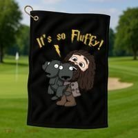 It's So Fluffy Funny Magical Wizard Golf Towel thumb 1