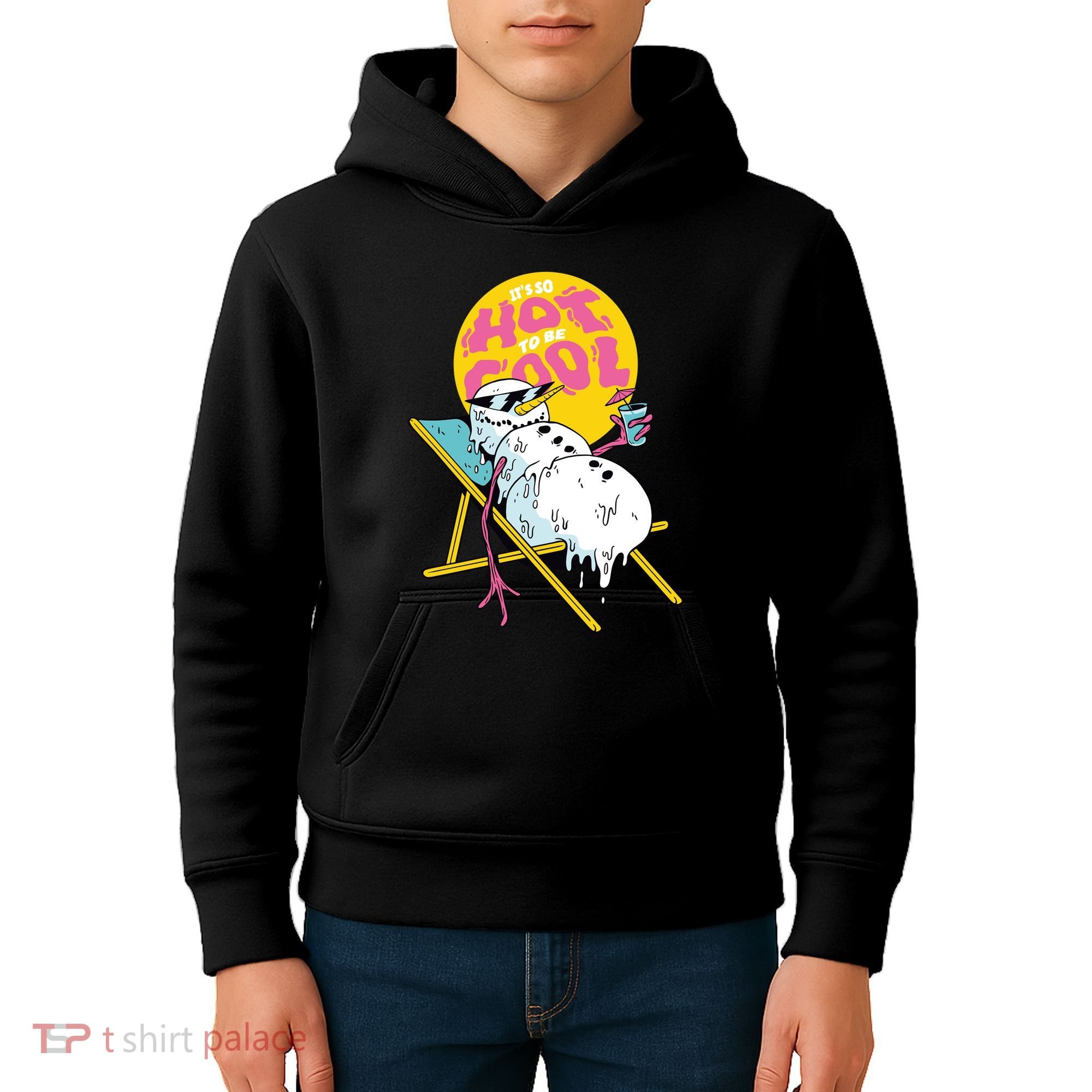 It's So Hot To Be Cool Snowman Kids Hoodie