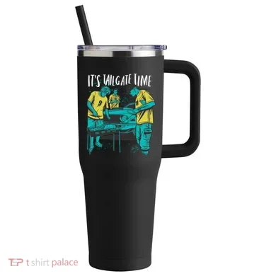 It's Tailgate Time 40oz Vacuum Insulated Stainless Steel Travel Tumbler