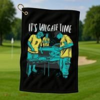 It's Tailgate Time Golf Towel thumb 1