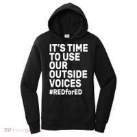 It's Time To Use Our Outside Voice Red For Ed Women's Hoodie thumb 0