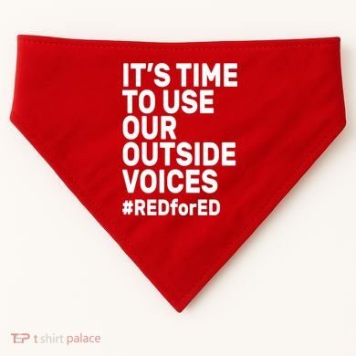 It's Time To Use Our Outside Voice Red For Ed USA-Made Doggie Bandana