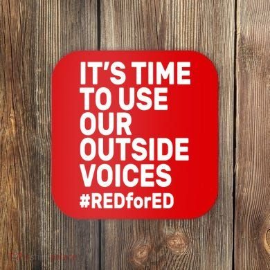It's Time To Use Our Outside Voice Red For Ed Coaster