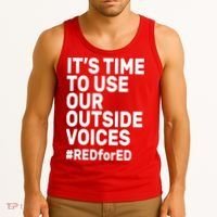 It's Time To Use Our Outside Voice Red For Ed Tank Top thumb 3