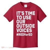 It's Time To Use Our Outside Voice Red For Ed Kids T-Shirt thumb 0