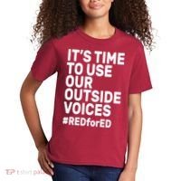 It's Time To Use Our Outside Voice Red For Ed Kids T-Shirt thumb 2
