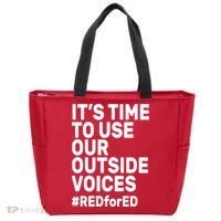 It's Time To Use Our Outside Voice Red For Ed Tote Bag thumb 0
