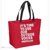 It's Time To Use Our Outside Voice Red For Ed Tote Bag thumb 2