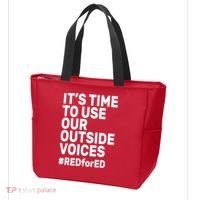 It's Time To Use Our Outside Voice Red For Ed Tote Bag thumb 3