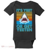 It's Yeet or Get Yeeten Shark Attack Baby Bodysuit thumb 0