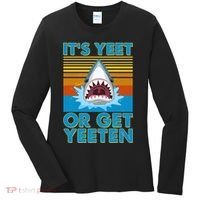 It's Yeet or Get Yeeten Shark Attack Women's Long Sleeve Shirt thumb 0