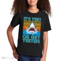 It's Yeet or Get Yeeten Shark Attack Kids T-Shirt thumb 2