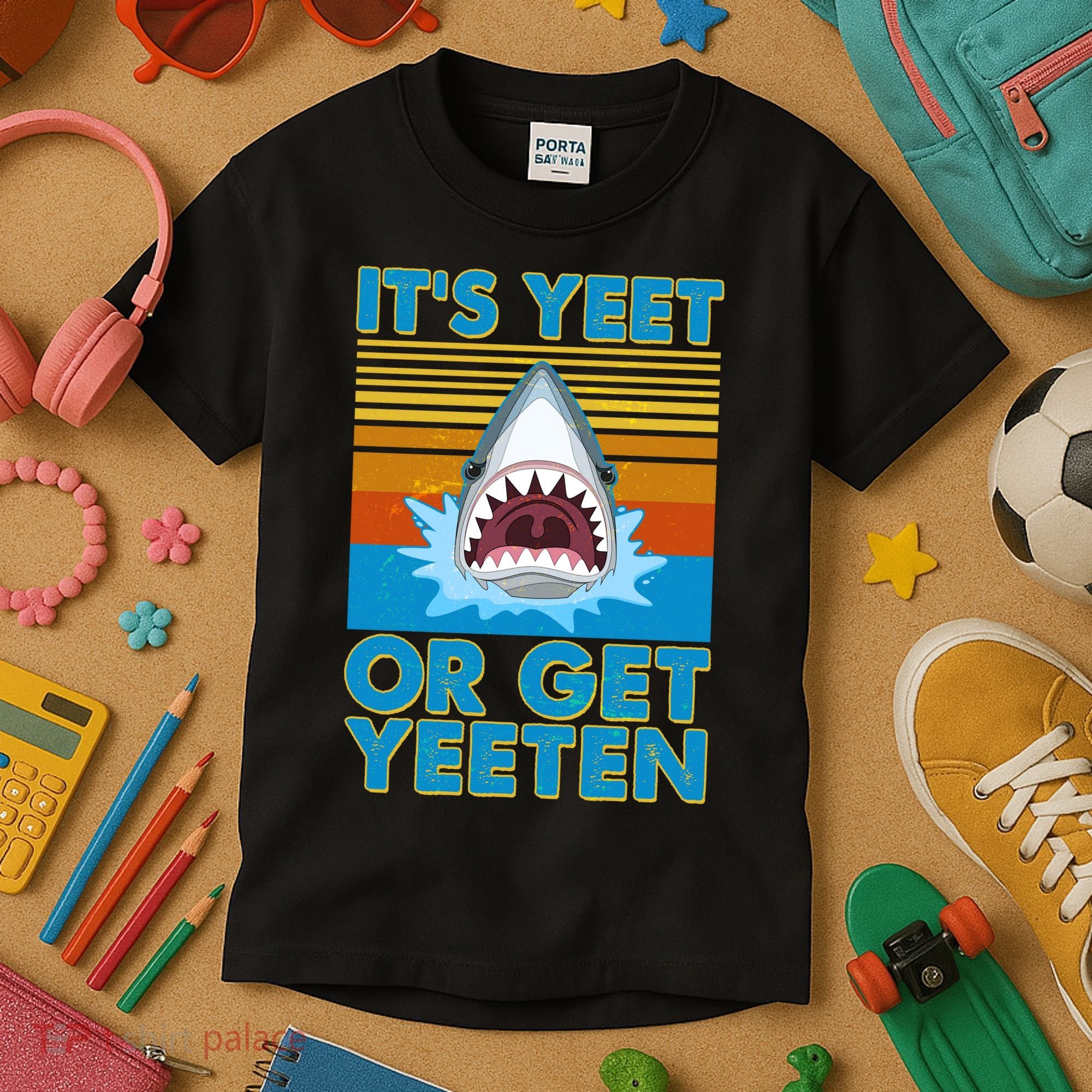 It's Yeet or Get Yeeten Shark Attack Kids T-Shirt
