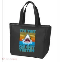 It's Yeet or Get Yeeten Shark Attack Tote Bag thumb 3