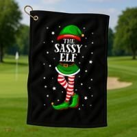 Im The Sassy Elf Matching Christmas Golf Towel thumb 1