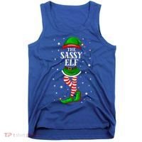 Im The Sassy Elf Matching Christmas Tank Top thumb 0
