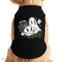 It's The Season Halloween Ghost And Pumpkin Doggie Tank thumb 0