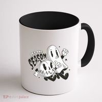 It's The Season Halloween Ghost And Pumpkin Coffee Mug thumb 1