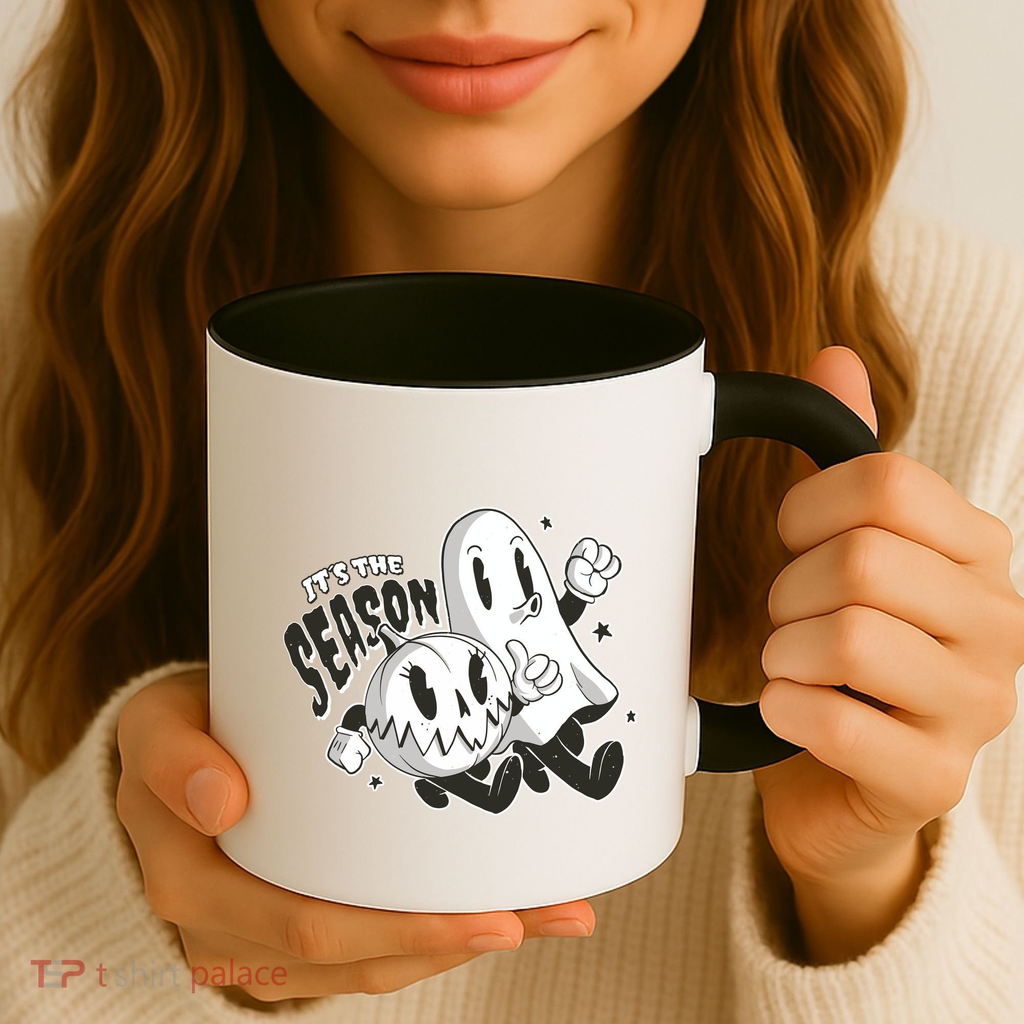 It's The Season Halloween Ghost And Pumpkin Coffee Mug