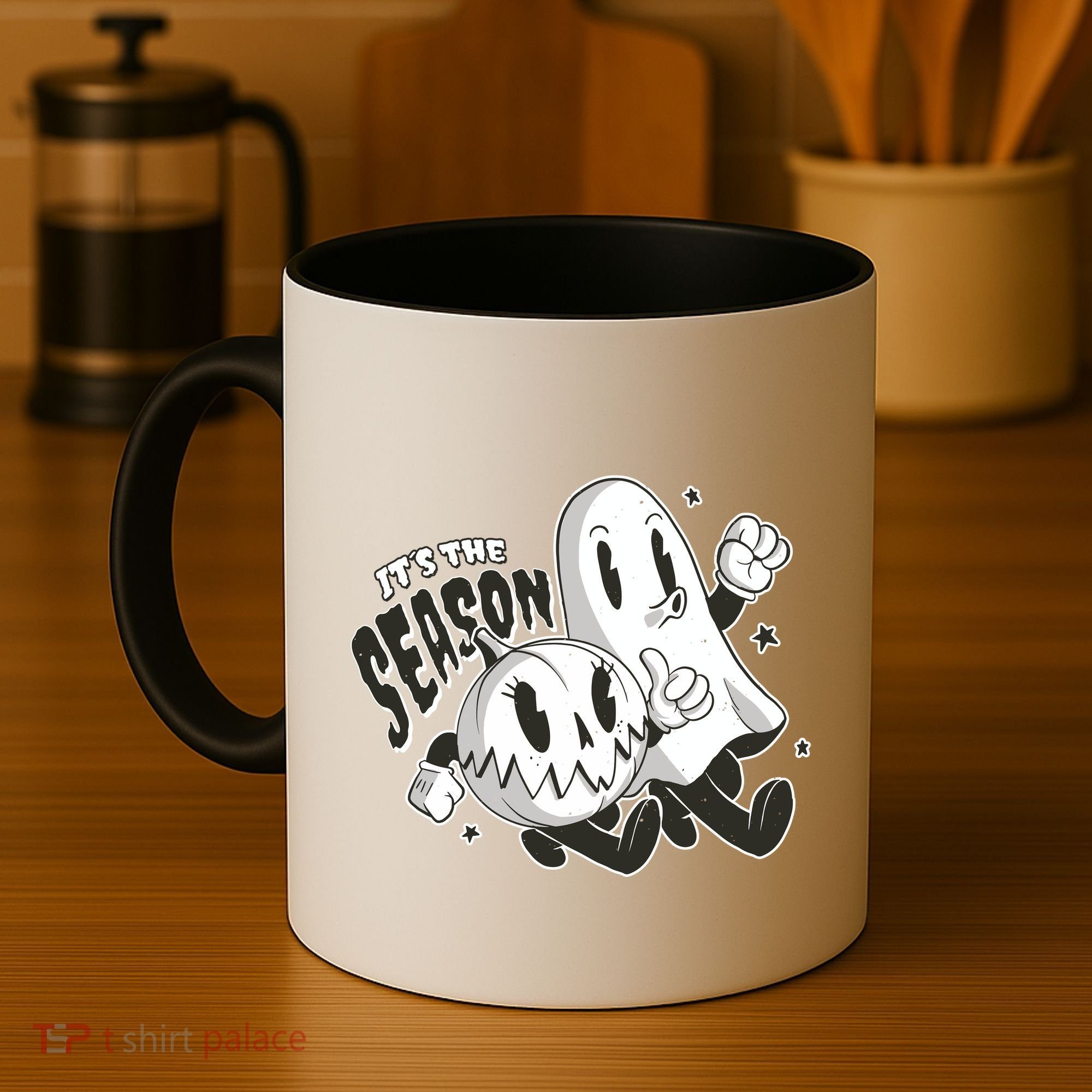 It's The Season Halloween Ghost And Pumpkin Coffee Mug