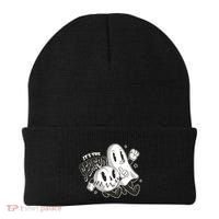 It's The Season Halloween Ghost And Pumpkin Beanie thumb 0