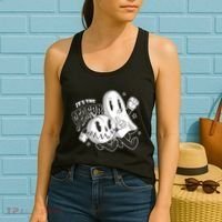 It's The Season Halloween Ghost And Pumpkin Women's Tank Top thumb 2