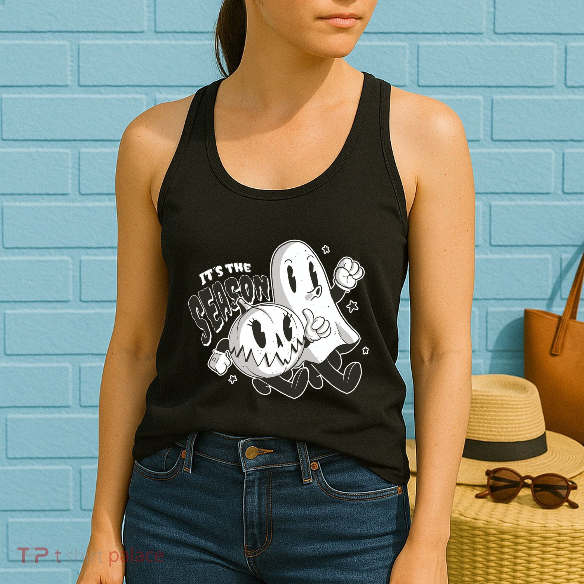 It's The Season Halloween Ghost And Pumpkin Women's Tank Top