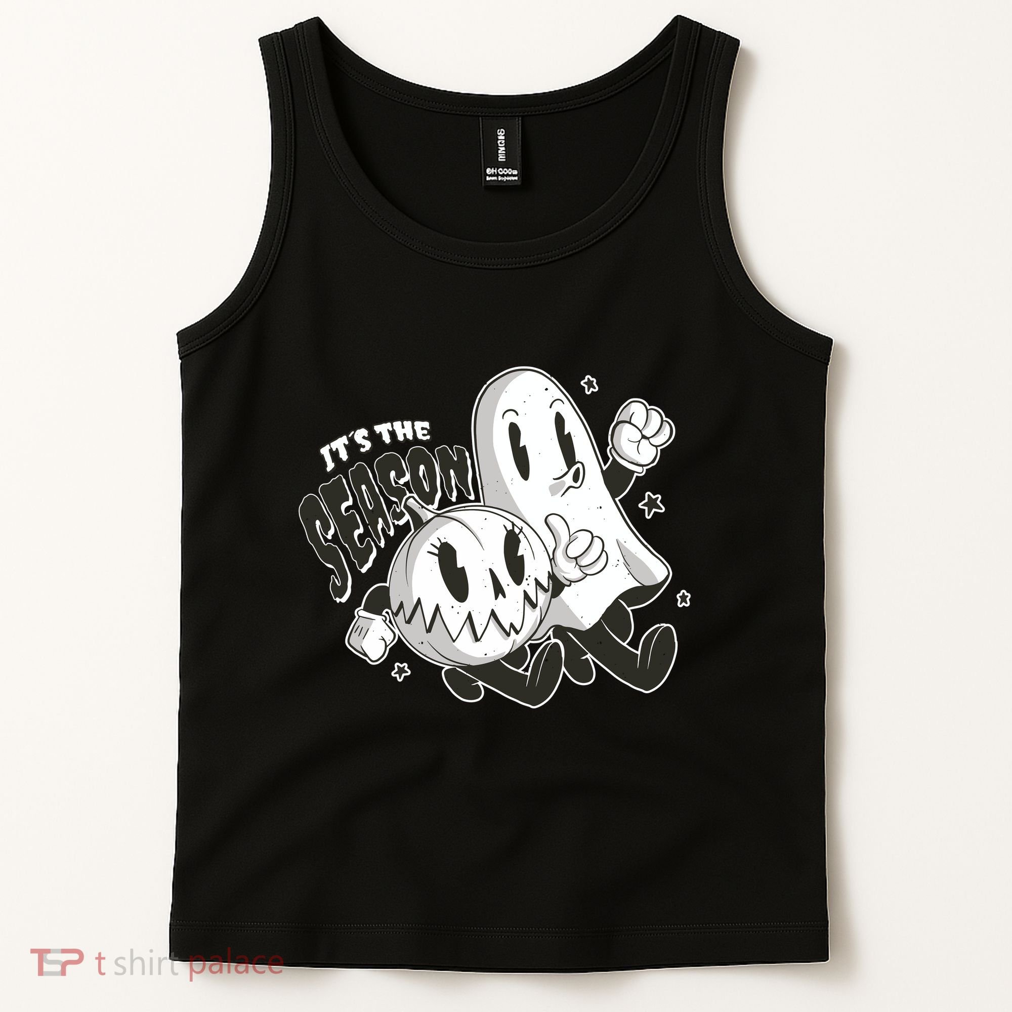 It's The Season Halloween Ghost And Pumpkin Tank Top