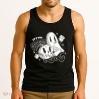 It's The Season Halloween Ghost And Pumpkin Tank Top thumb 3