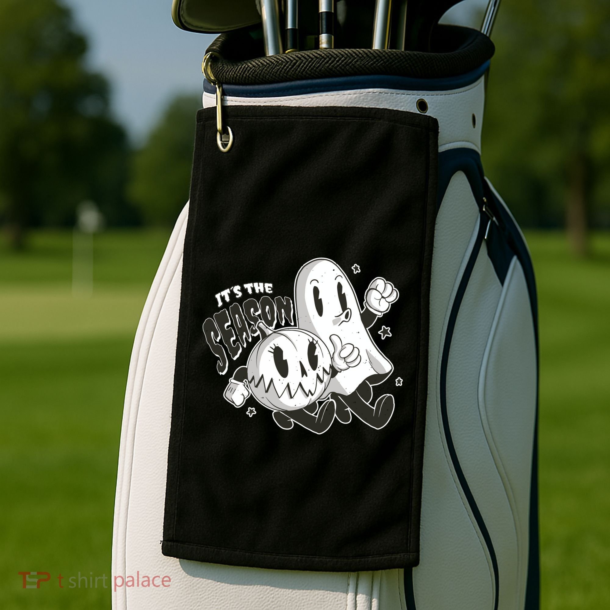 It's The Season Halloween Ghost And Pumpkin Golf Towel