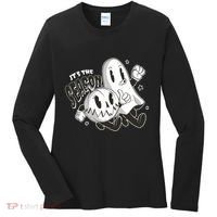 It's The Season Halloween Ghost And Pumpkin Women's Long Sleeve Shirt thumb 0