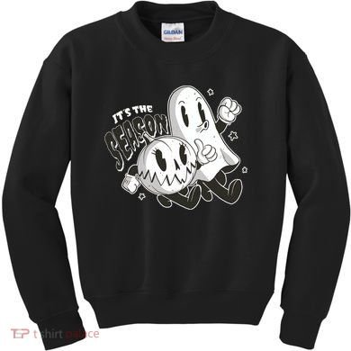 It's The Season Halloween Ghost And Pumpkin Kids Sweatshirt