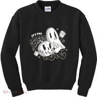 It's The Season Halloween Ghost And Pumpkin Kids Sweatshirt thumb 0