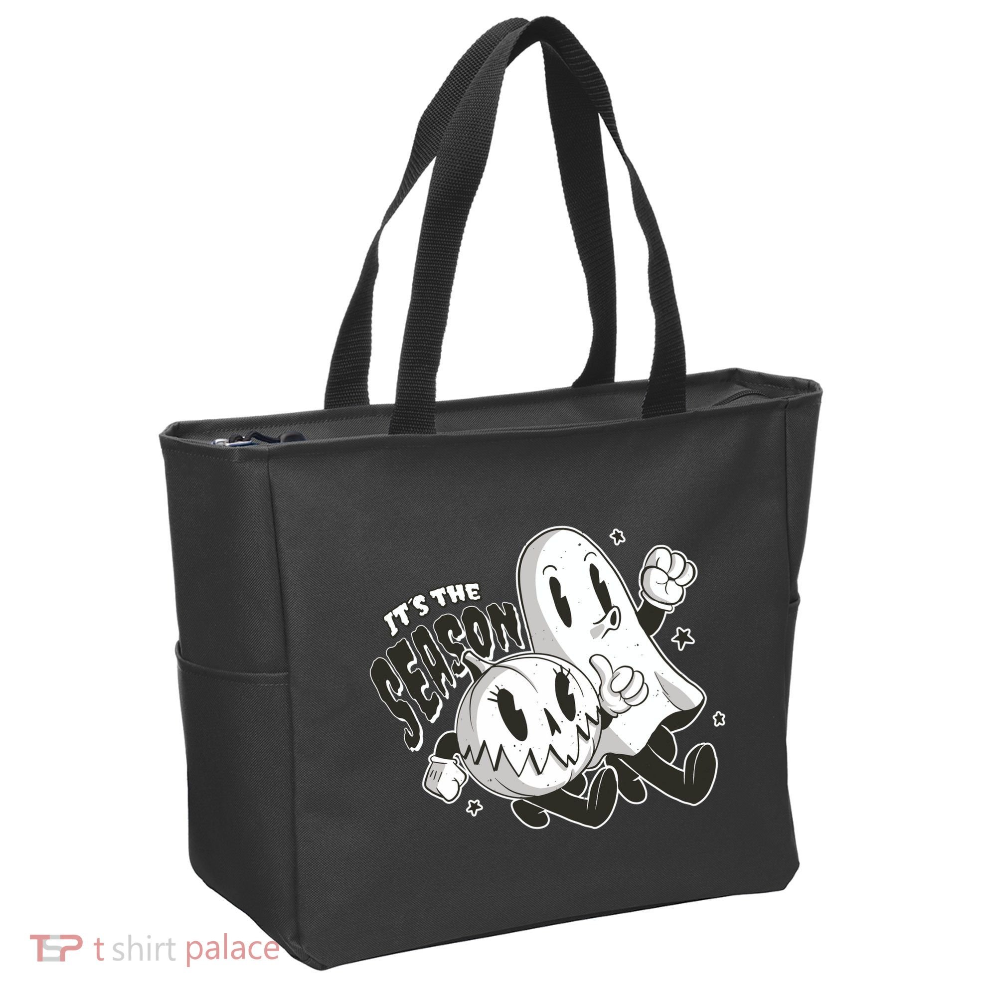 It's The Season Halloween Ghost And Pumpkin Tote Bag