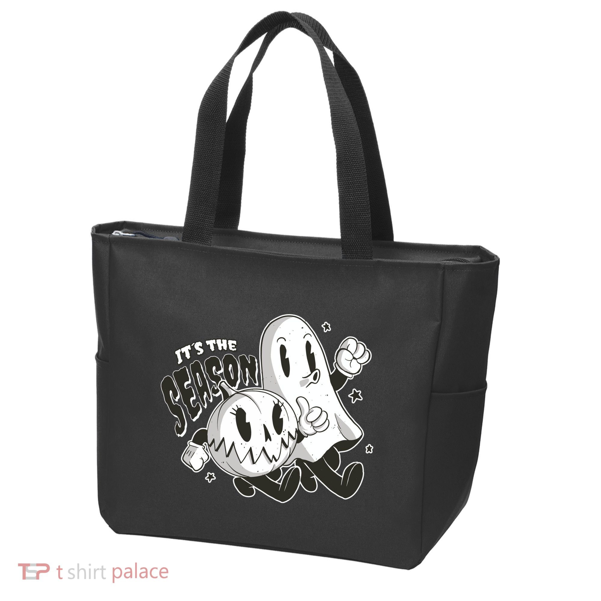 It's The Season Halloween Ghost And Pumpkin Tote Bag