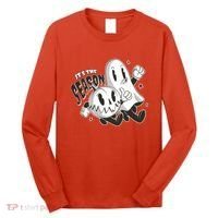 It's The Season Halloween Ghost And Pumpkin Long Sleeve Shirt thumb 0