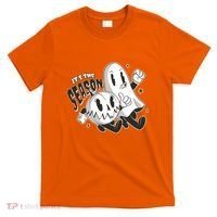 It's The Season Halloween Ghost And Pumpkin T-Shirt thumb 0