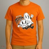 It's The Season Halloween Ghost And Pumpkin T-Shirt thumb 3