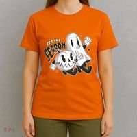 It's The Season Halloween Ghost And Pumpkin T-Shirt thumb 4