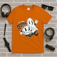 It's The Season Halloween Ghost And Pumpkin T-Shirt thumb 5