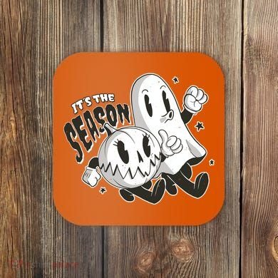 It's The Season Halloween Ghost And Pumpkin Coaster