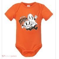 It's The Season Halloween Ghost And Pumpkin Baby Bodysuit thumb 0