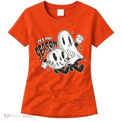 It's The Season Halloween Ghost And Pumpkin Women's T-Shirt