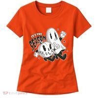 It's The Season Halloween Ghost And Pumpkin Women's T-Shirt thumb 0