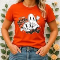 It's The Season Halloween Ghost And Pumpkin Women's T-Shirt thumb 2