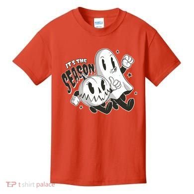 It's The Season Halloween Ghost And Pumpkin Kids T-Shirt