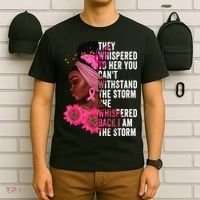 I'm The Storm Black Womens African Breast Cancer Pink Ribbon T-Shirt thumb 6
