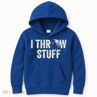 I Throw Stuff Shot Put Athlete Throwing Kids Hoodie thumb 0